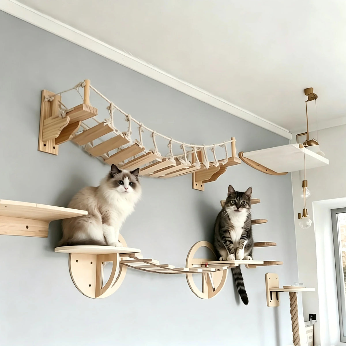 CWV Wall Mounted Cat Rope Bridge with Sisal for Climbing