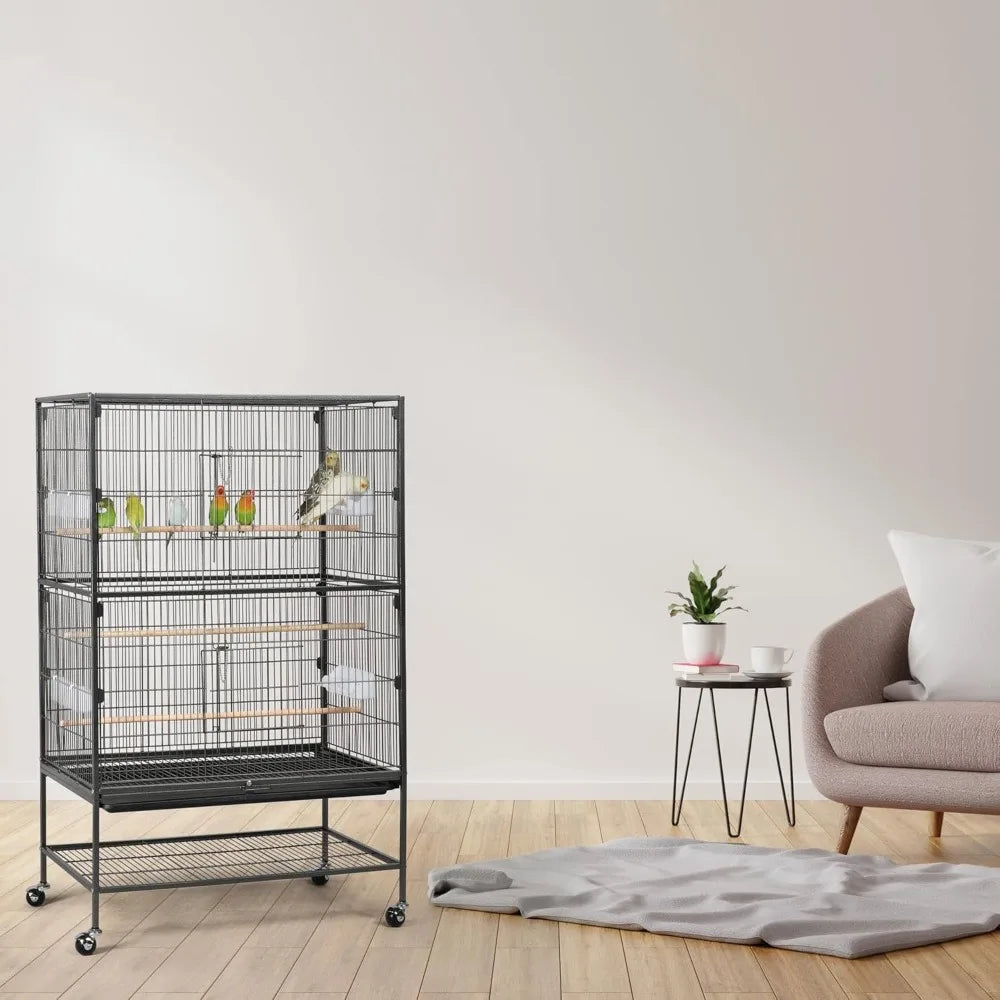 Wrought Steel Bird Cage for Parrots and Cockatiels
