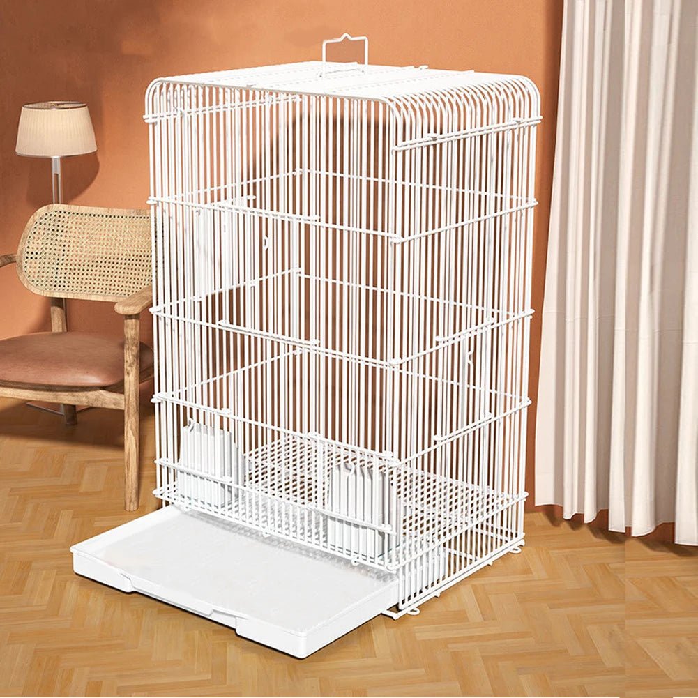 Wrought Iron Bird Cage Portable Parrot Cage With Removable Tray