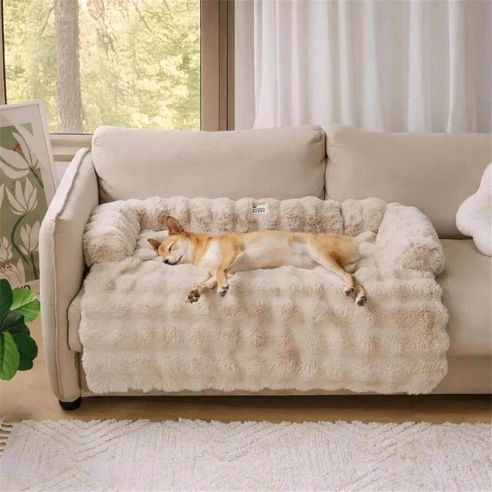 Plush Calming Dog Couch Bed Washable Protector For Pets