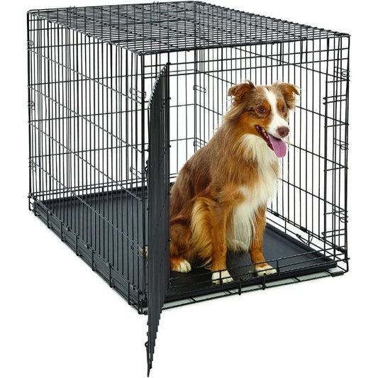 DAFIFY Folding Dog Crate With Single Door Enhanced Security