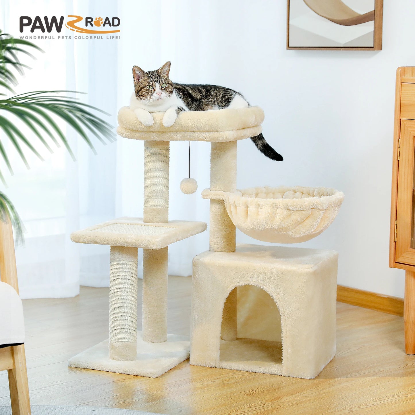 PAWZ Road Cat Tree Tower for Cats with Scratching Posts