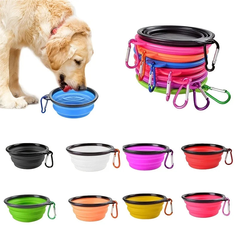 Portable Collapsible Pet Food Bowl TPR Silicone Travel For Dogs Cats