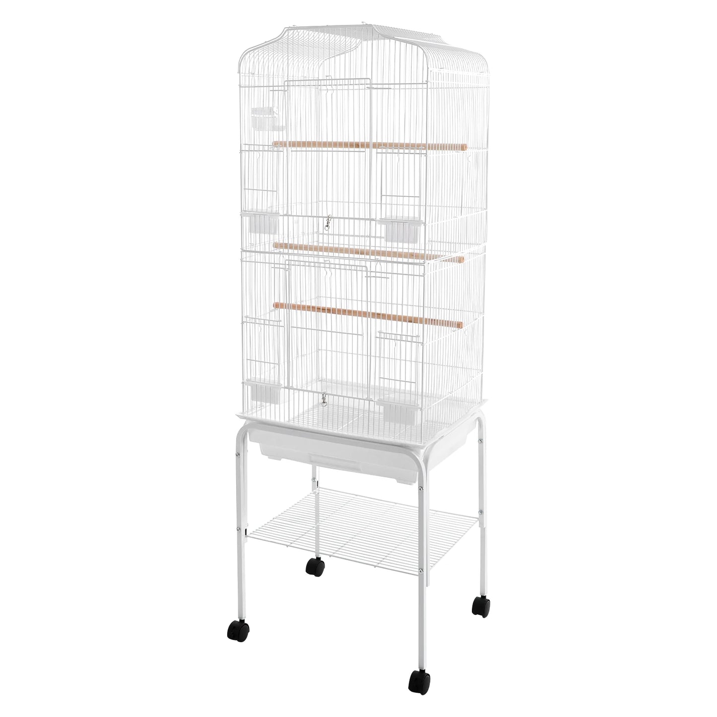 Bird Cage With Stand And Wheels Lockable Door For Home