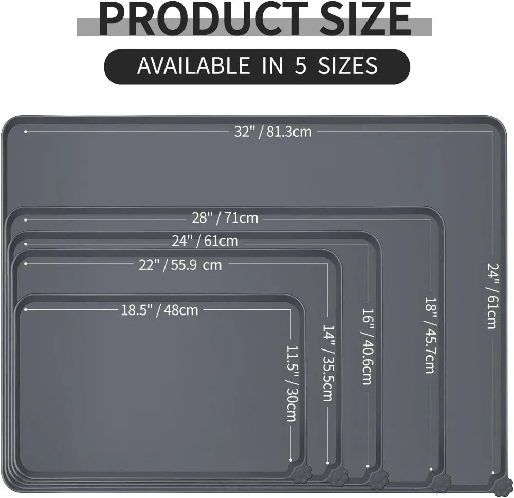 Waterproof Silicone Pet Feeding Mat Non Slip With Raised Edges