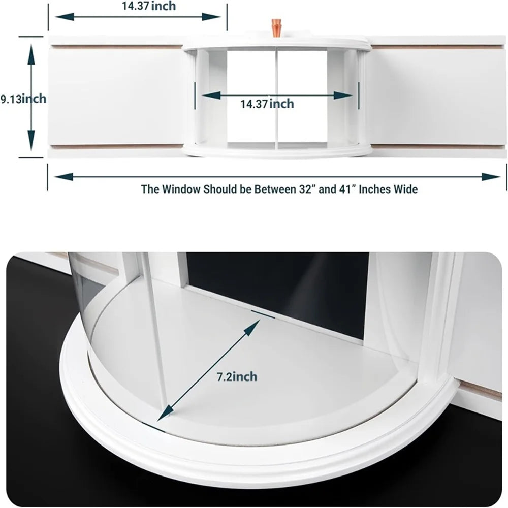 Window Bird Feeder With Recessed Design 180 Degree Clear View Tray
