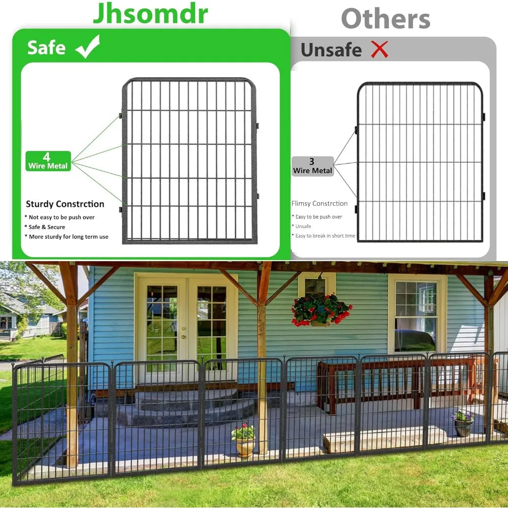 Rustproof Metal Garden Fence With Gate For Yard