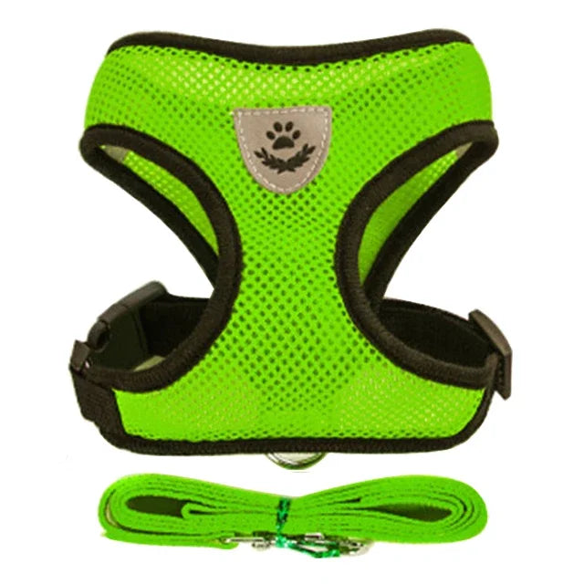 Cat And Small Dog Harness Vest With Leash Polyester Mesh