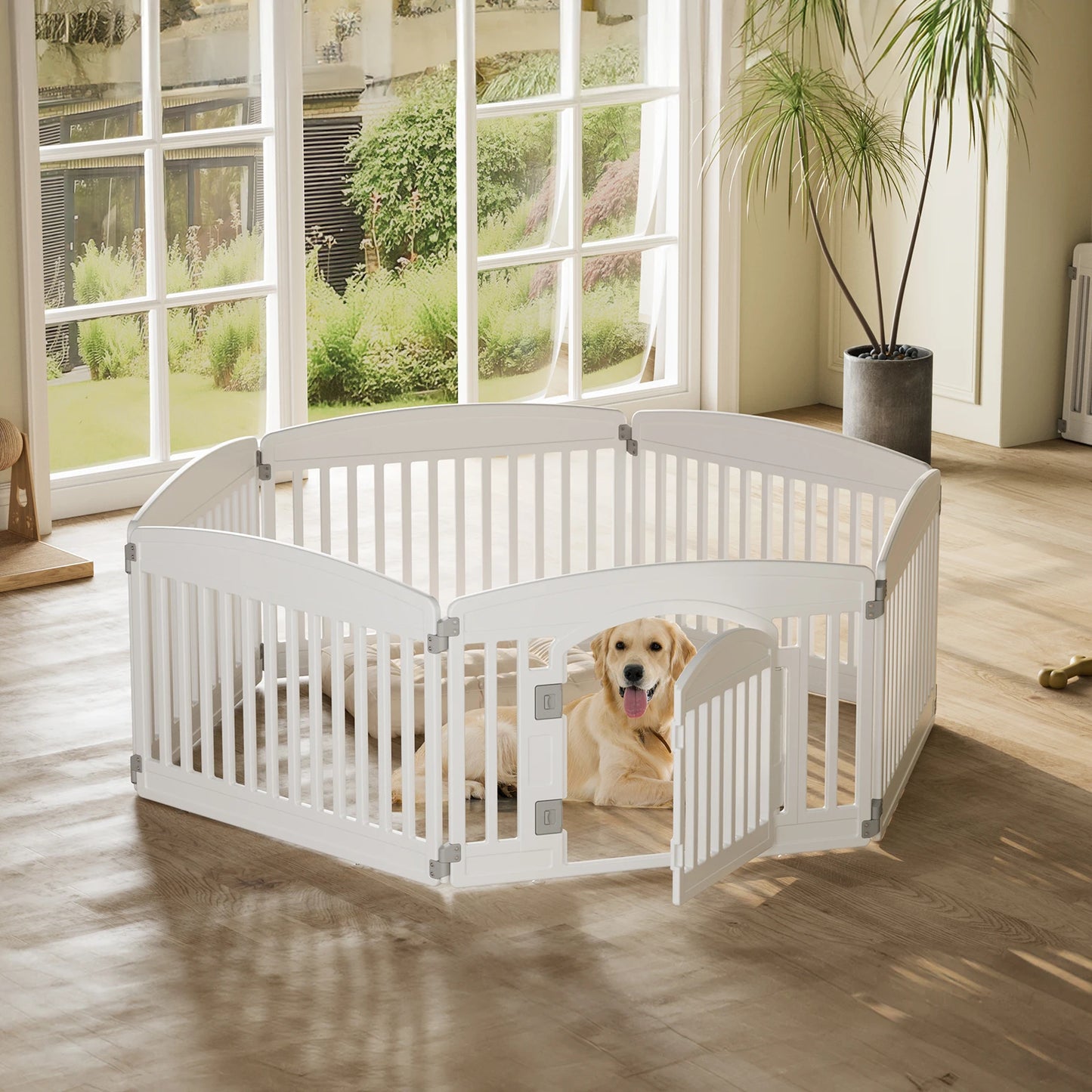 JHK Plastic Dog Playpen 6 Panel Portable Puppy Fence