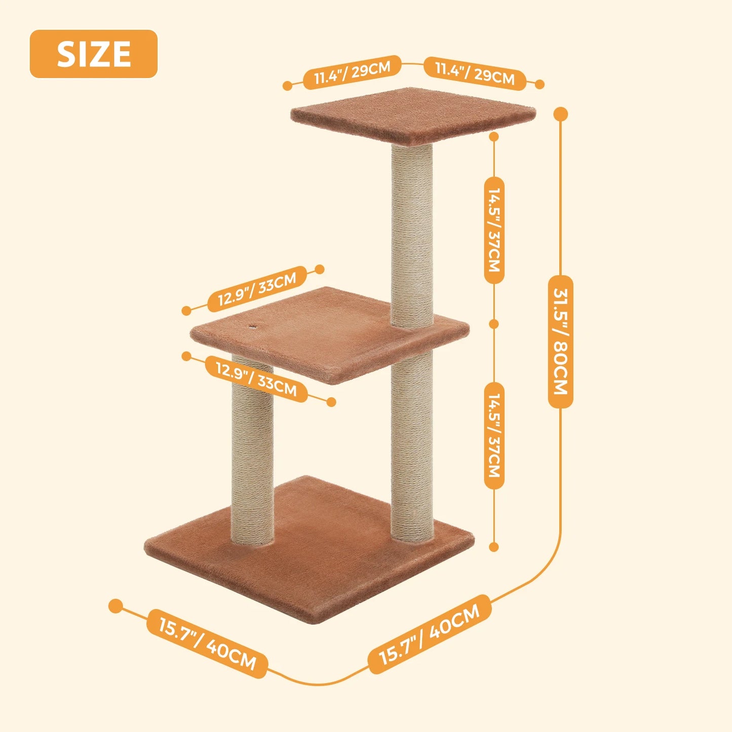 PAWZ Road Cat Tree Tower for Cats with Scratching Posts