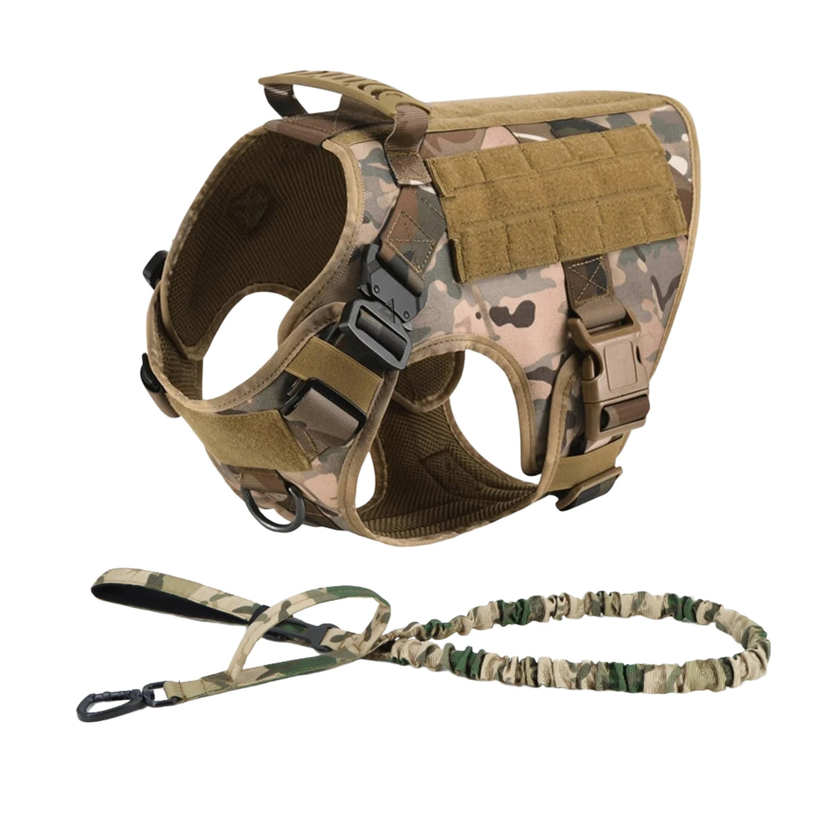 Adjustable Padded Nylon Tactical Dog Harness With Quick Release Buckle