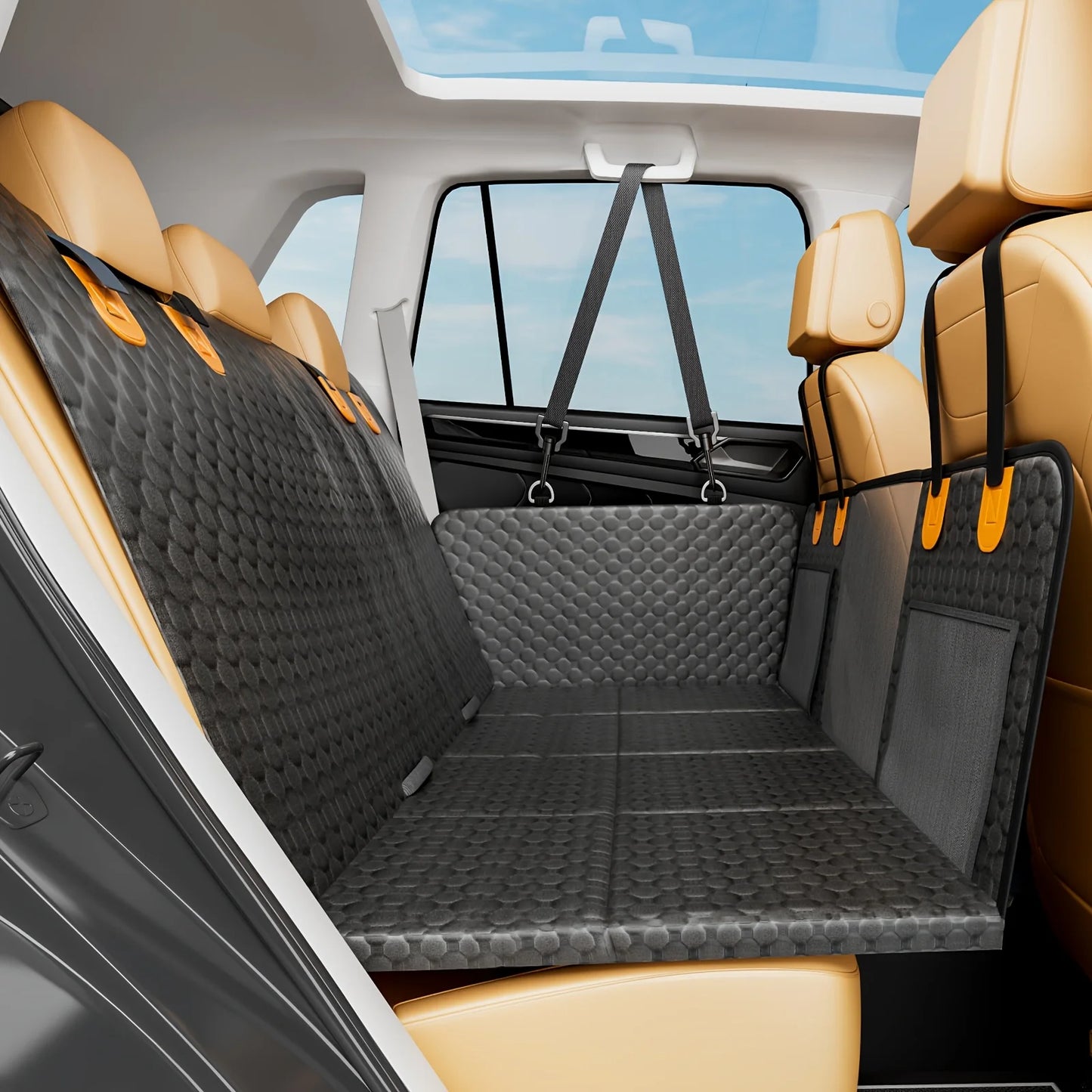 NONECN Dog Car Seat Cover Back Seat Extender Waterproof