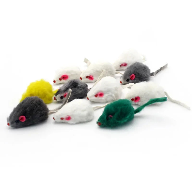 Pet Cat Toys Rabbit Fur False Mouse Feather Mouse Toy