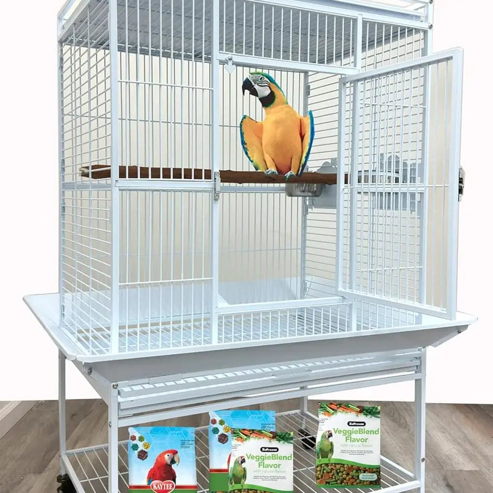 NONEM Parrot Cage With Perch Stand Ladders Play Top Cage