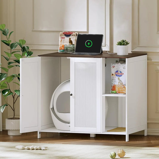 Cat Litter Box Enclosure For Automatic Litter Boxes And Shelves