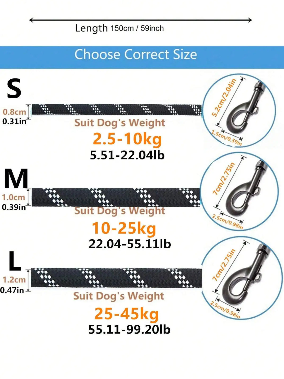 Sturdy Reflective Nylon Dog Leash With Comfortable Soft Foam Handle