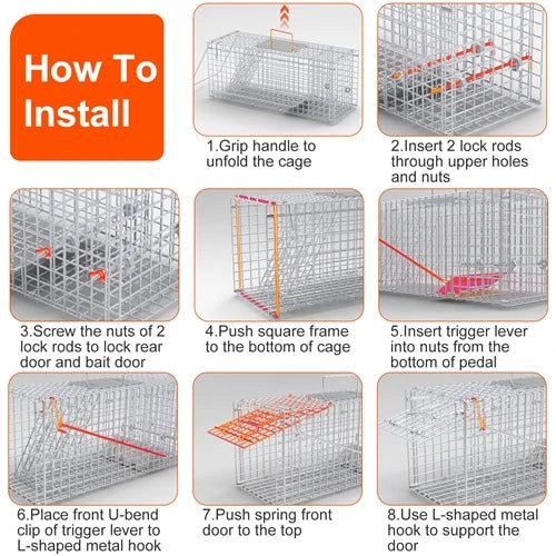 Automatic Pedal Cat Cage Trap for Rescue and Stray Cats