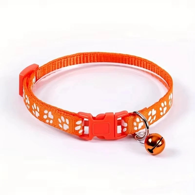 Adjustable Patterned Cat Collar With Safety Bell For Pets