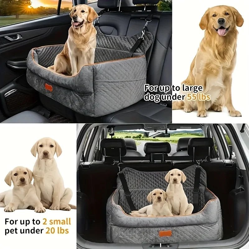 Memory Foam Dog Car Seat Booster Cushion With Thick Washable Padding