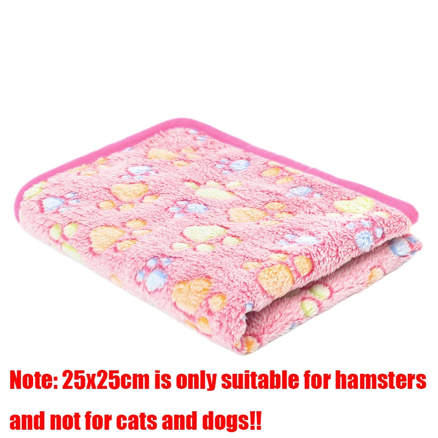 Soft Fluffy Flannel Pet Blanket for Dogs Paw Print