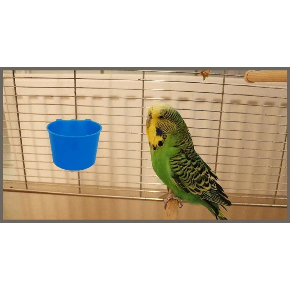 Plastic Hanging Cage Feeder Cup For Birds And Poultry
