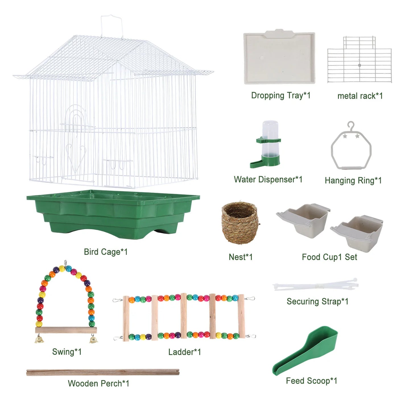 Small Bird Travel Cage With Perch For Parakeet Parrotlet