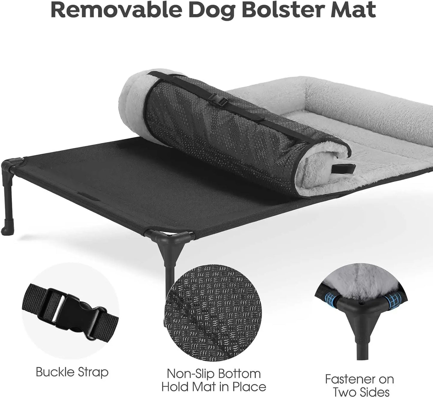 Elevated Orthopedic Dog Bed With Fluffy Bolster