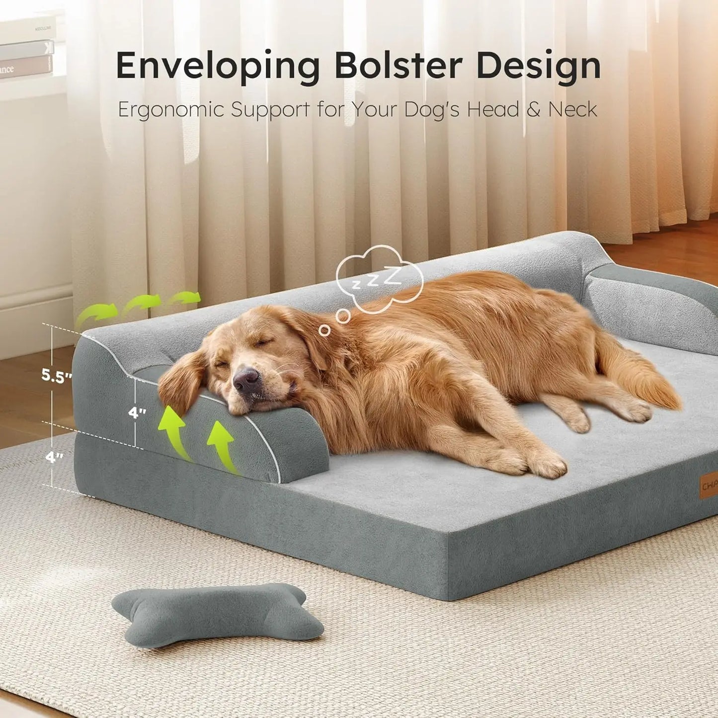 Orthopedic Cooling Memory Foam Dog Bed With Waterproof Cover
