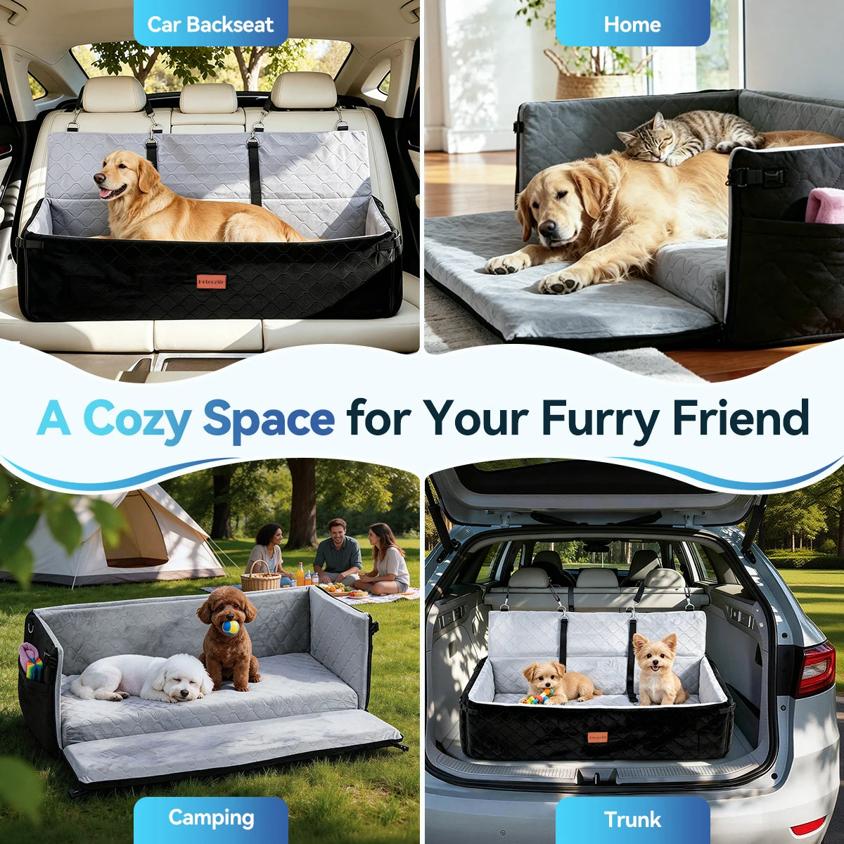 Domipet Comfortable Dog Car Seat With Adjustable Strap