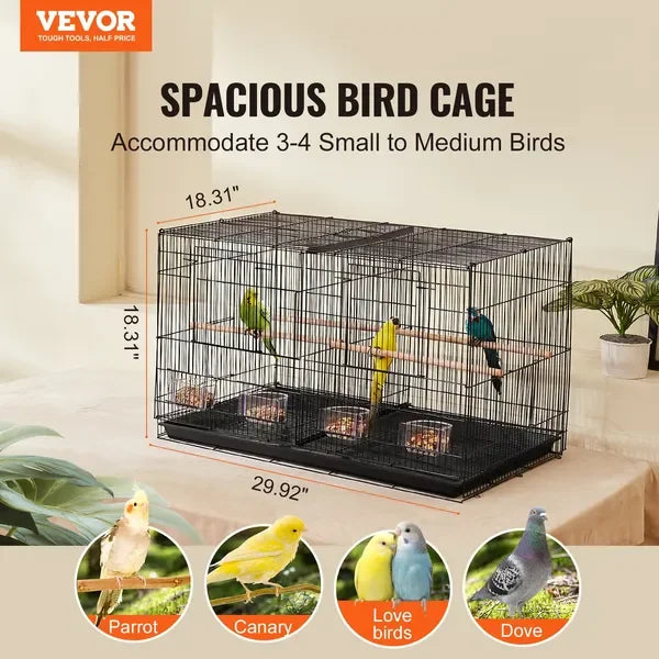 NONECN Stackable Divider Bird Cage For Parrots And Budgies