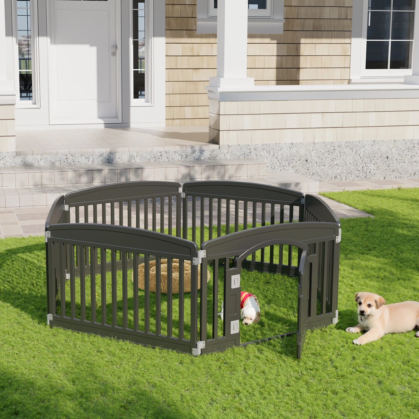 JHK Plastic Dog Playpen 6 Panel Portable Puppy Fence
