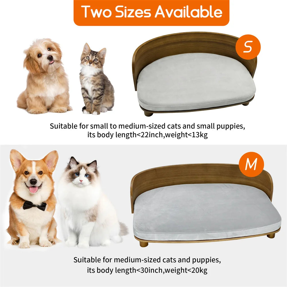 BORWART CN Elevated Wood Pet Sofa Bed With Cushion