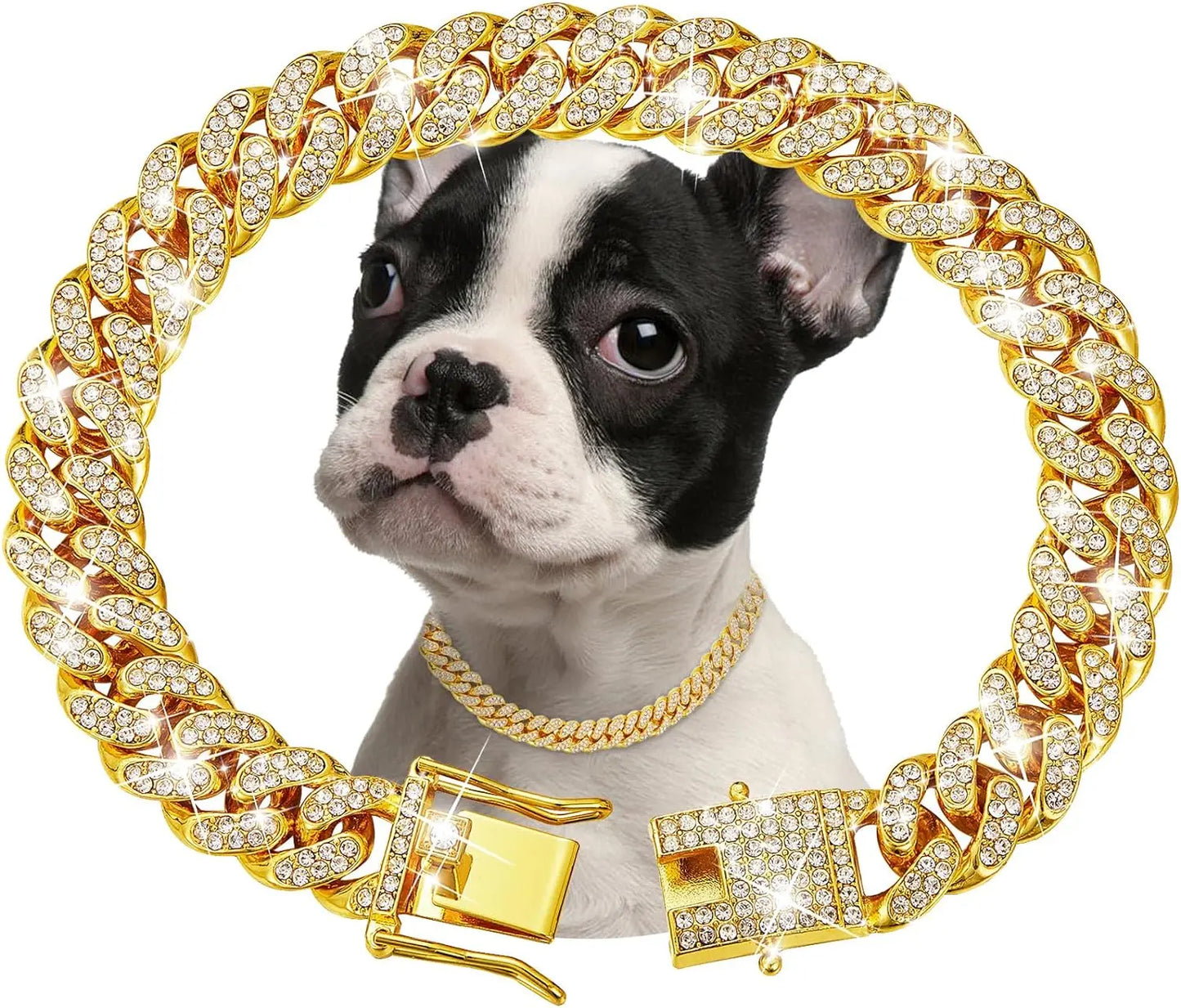 Stainless Steel Dog Chain Collar Luxury Pet Jewelry Accessory