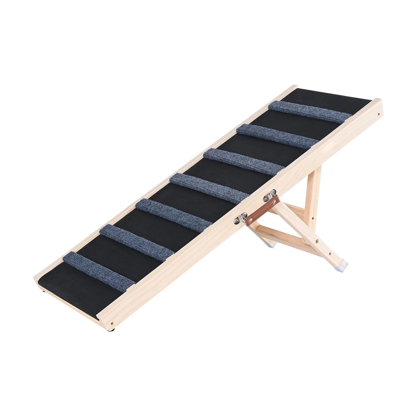 SucceBuy Folding Dog Ramp Anti Slip Adjustable Wooden Pet Ramp
