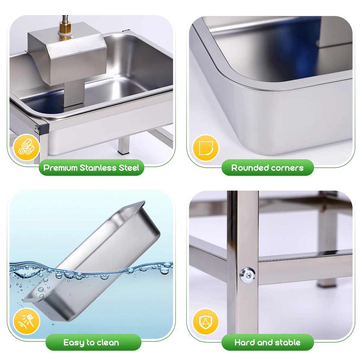 Durable Stainless Steel Elevated Dog Drinking Bowl For Pets