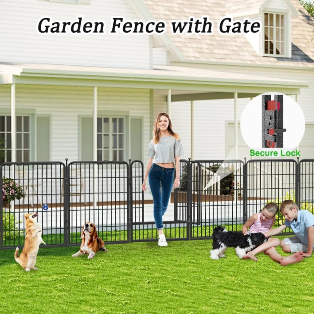 Rustproof Metal Garden Fence With Gate For Yard