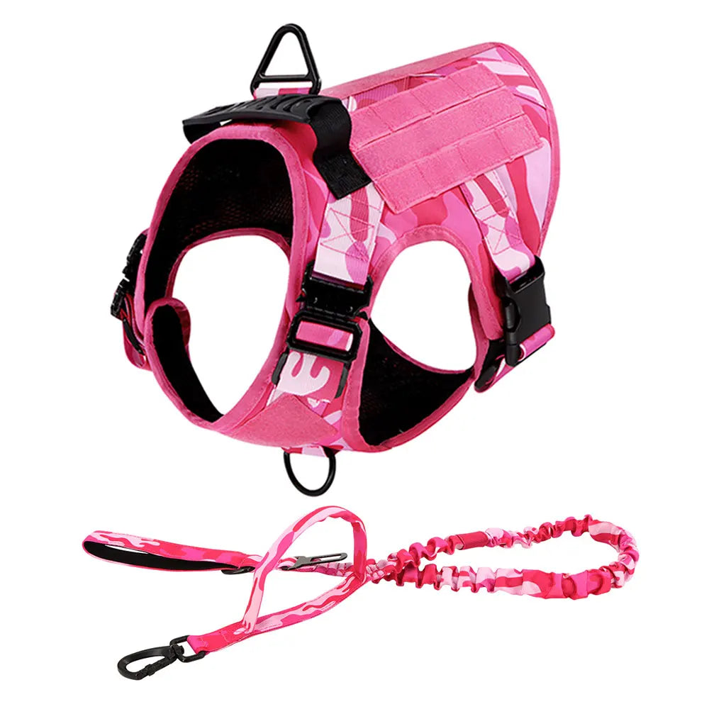 Camouflage Tactical Dog Harness With Quick Release Buckle Adjustable
