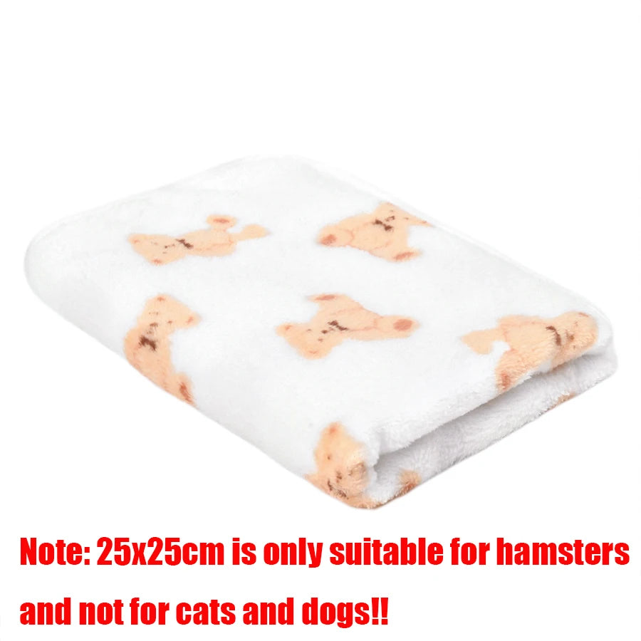 Soft Fluffy Flannel Pet Blanket for Dogs Paw Print