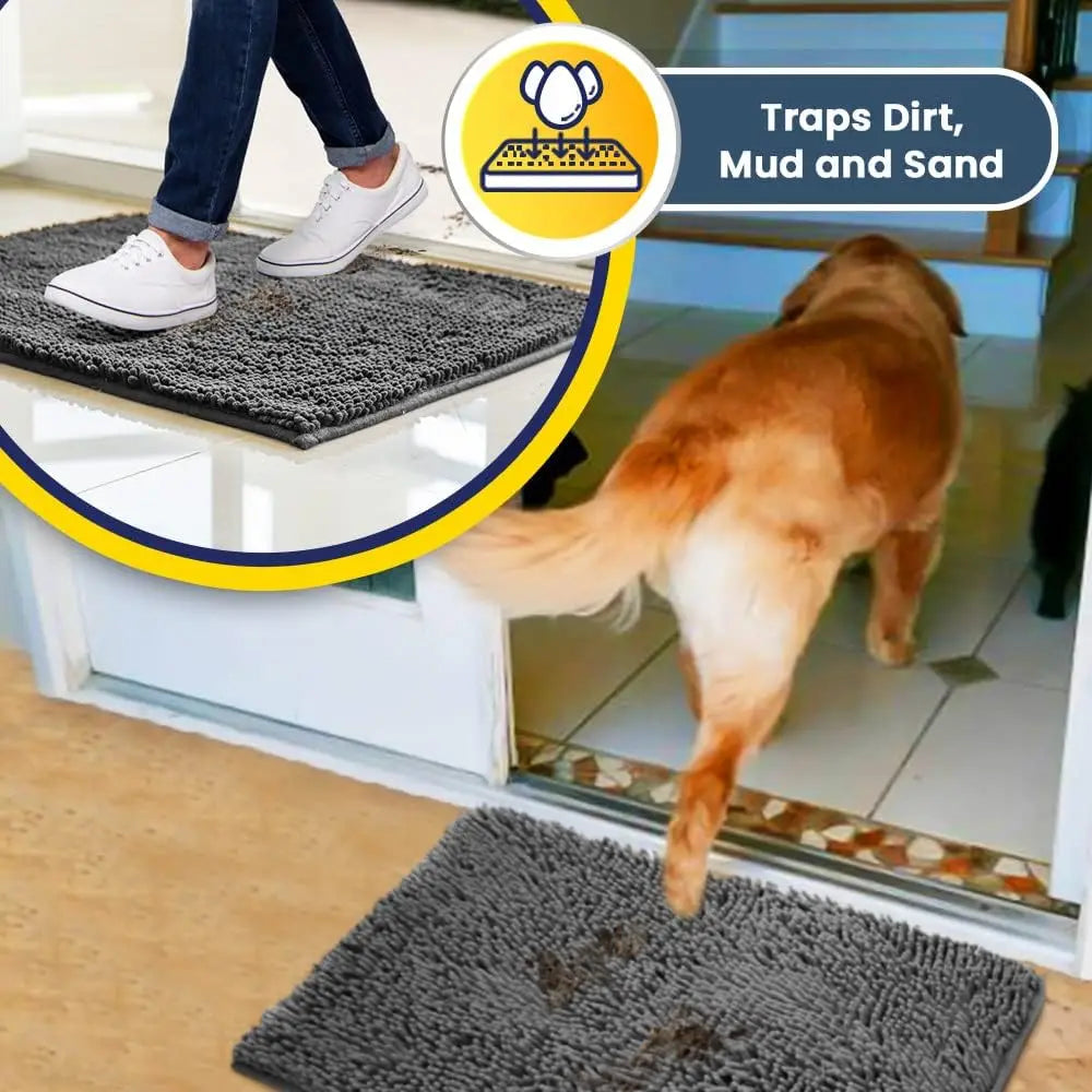 Super Absorbent Microfiber Dog Door Mat For Muddy Paws Washable