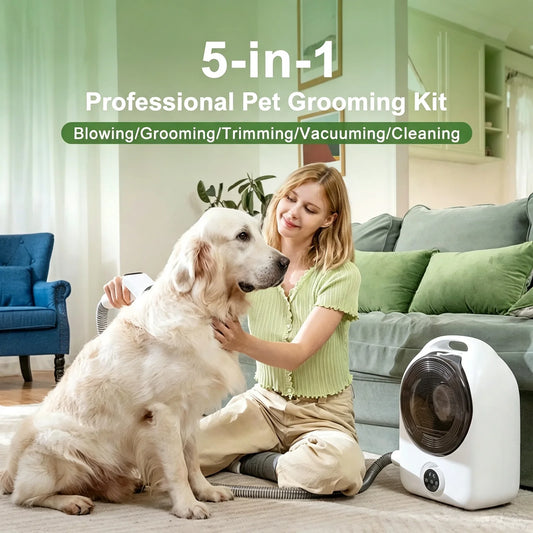 Professional 5In1 Pet Grooming Vacuum Trimmer Tool Set