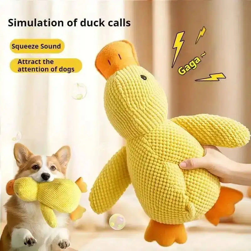 Squeaky Plush Duck Dog Toy Bite Resistant Puppy Chew Toy