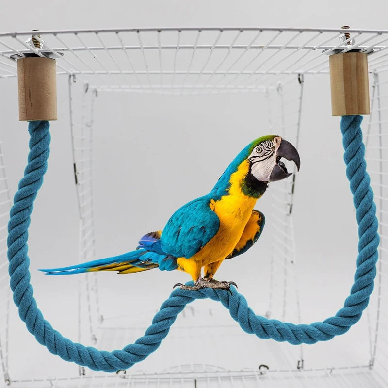 Parrot Training Toy Cage Cotton Rope Perch For Budgies