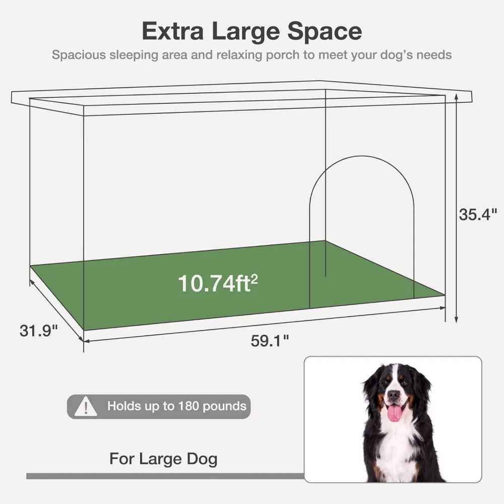 Outdoor Dog House With Insulated Liner And Waterproof Exterior