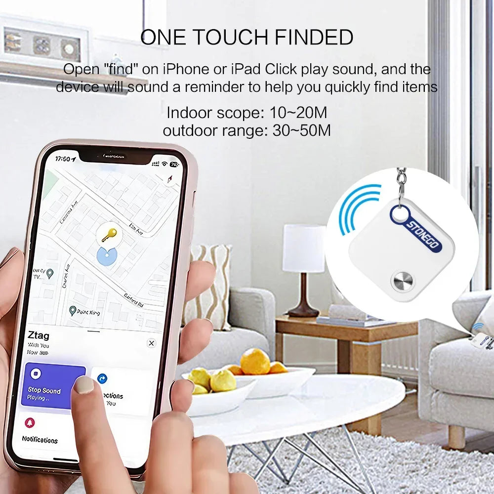 STONEGO Bluetooth GPS Tracker Tag for Keys Pets and Luggage