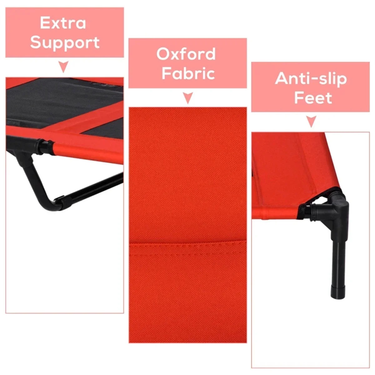 Moisture Proof Dog Bed With Breathable Mesh Fabric And Durable Steel Frame