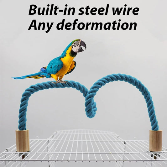 Parrot Training Toy Cage Cotton Rope Perch For Budgies
