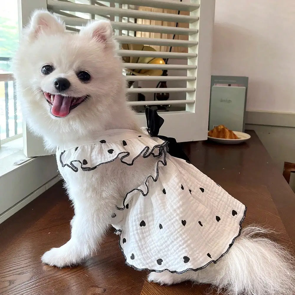Love Pattern Spring Summer Pet Dress For Dogs And Cats