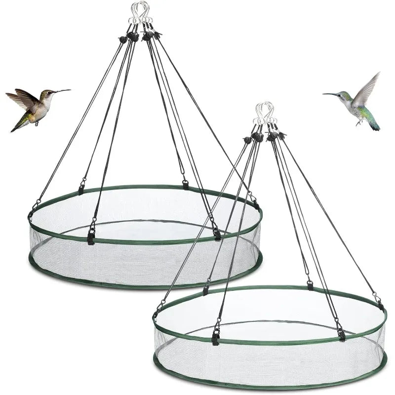 Folding Mesh Bird Trap Tray for Outdoor Feeding and Hanging