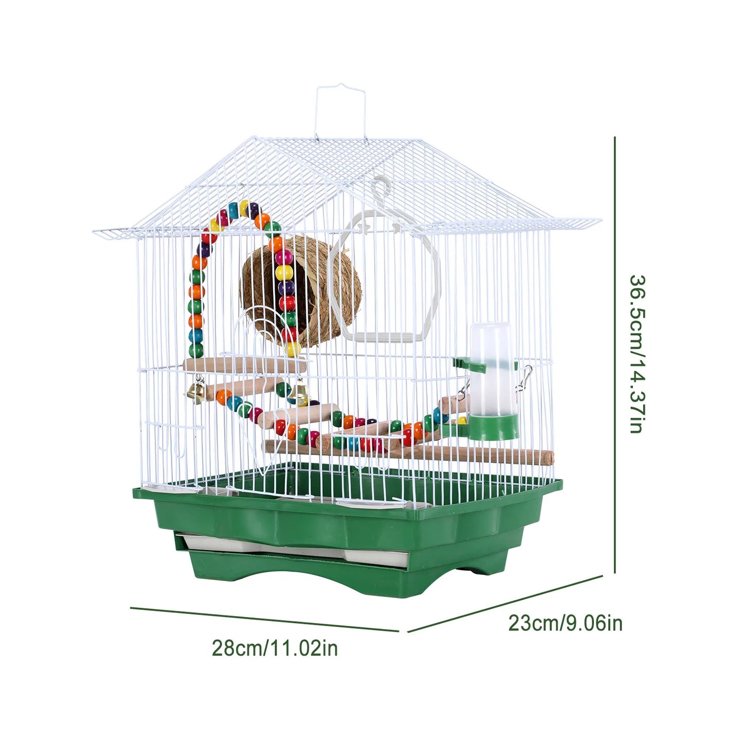 Small Bird Travel Cage With Perch For Parakeet Parrotlet