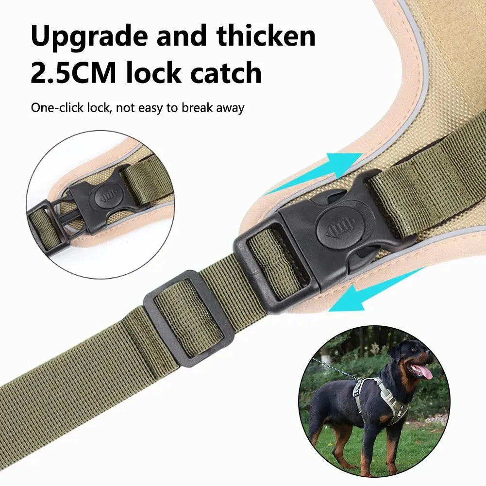 Adjustable Reflective Oxford Vest harness For Medium Large Dogs Labrador Outdoor Walking Training